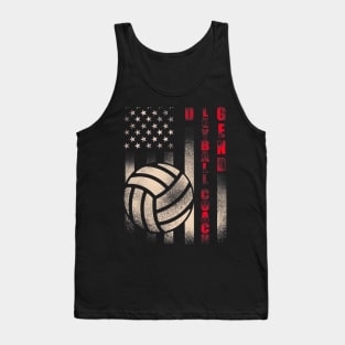 Dad Volleyball Coach Flag Fathers Day Tank Top